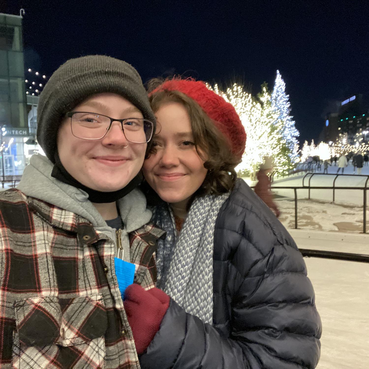 First time we met in person! January in Wisconsin… everyone thought she was crazy.
