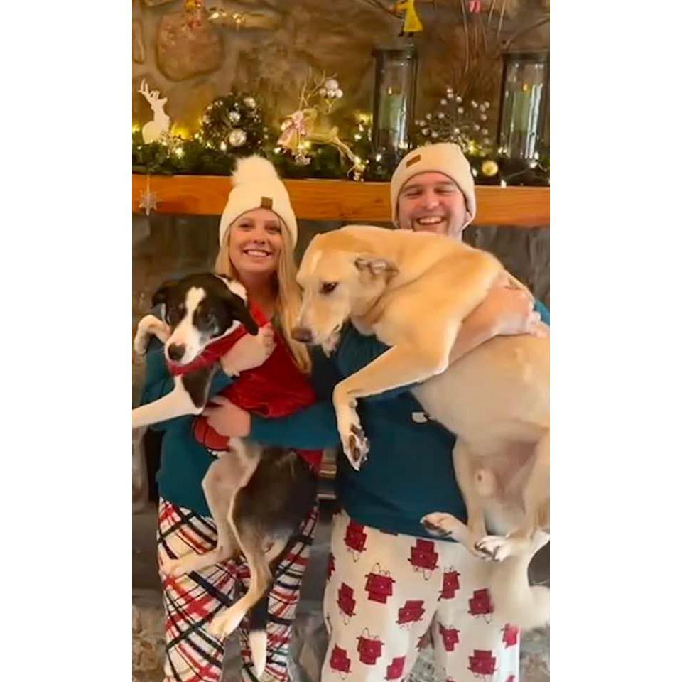 Christmas 2021 with our babies, Abby (left) and River (right)