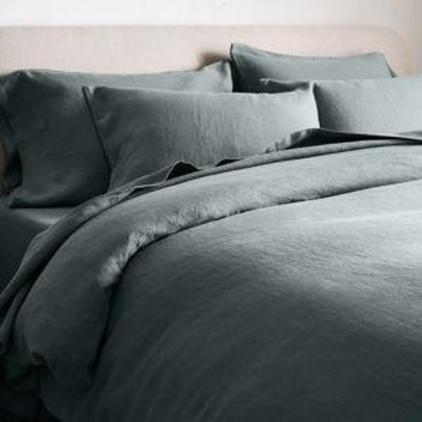 Linen Sham Set in Ocean