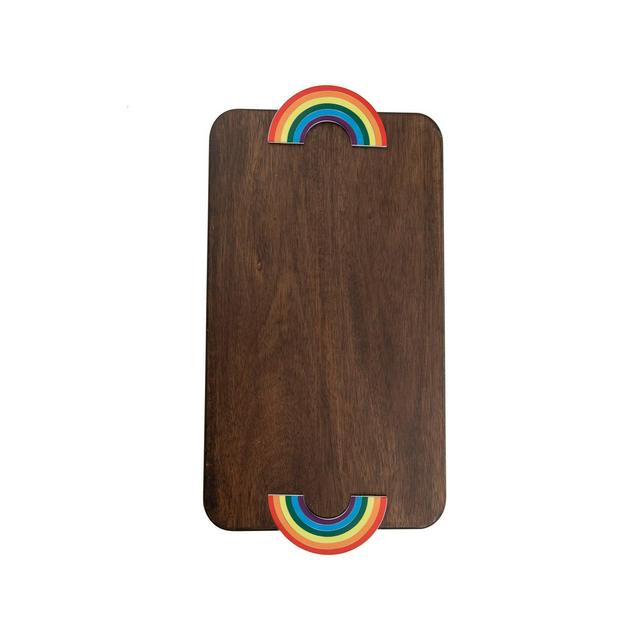 Thirstystone Wood Serve Board with Rainbow Handles