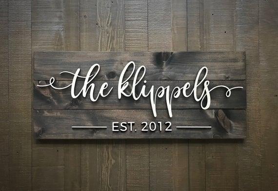 Pallet Sign / Last Name Sign / Custom Wood Sign / Established Sign / Personalized Wedding gift / Wedding Sign / 3D Sign / Family Name Sign