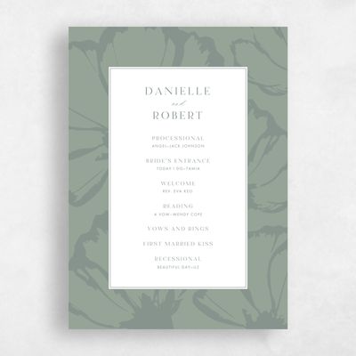Sage, Green Wedding Program - Esme