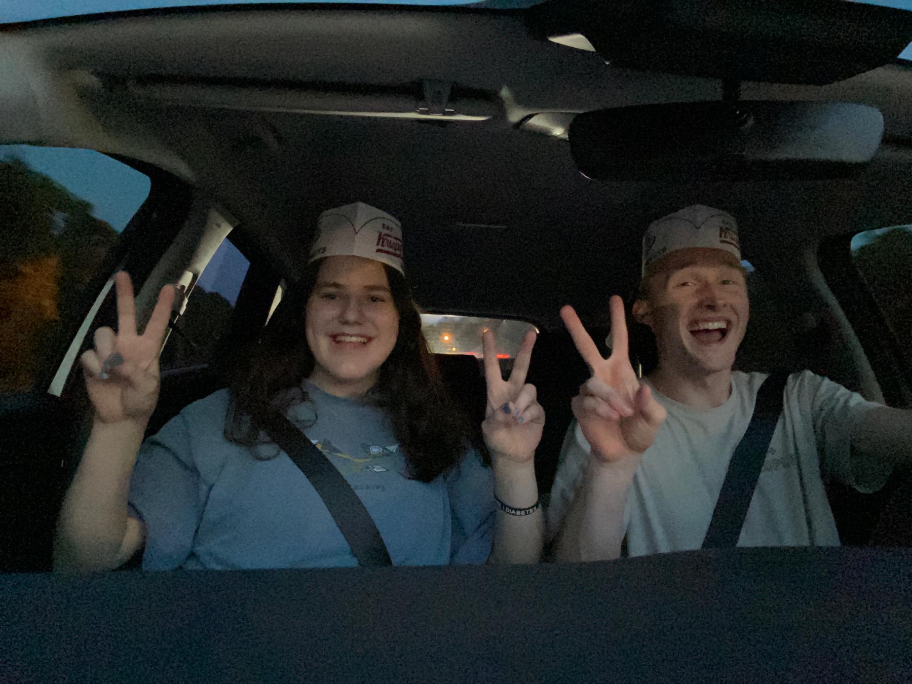 Krispy Kreme gave us hats!