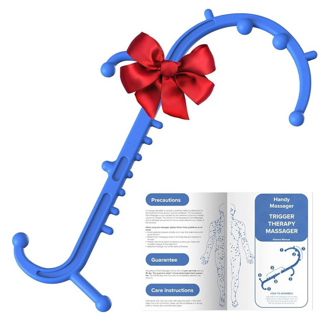Ranarose Deep Tissue Back & Neck Massager - Back Massager Stick for Pain Relief, Muscle Knot Remover, Trigger Point Massage Tool for Full Body, Shoulders, Legs - Pressure Point Massage Tool (Blue)