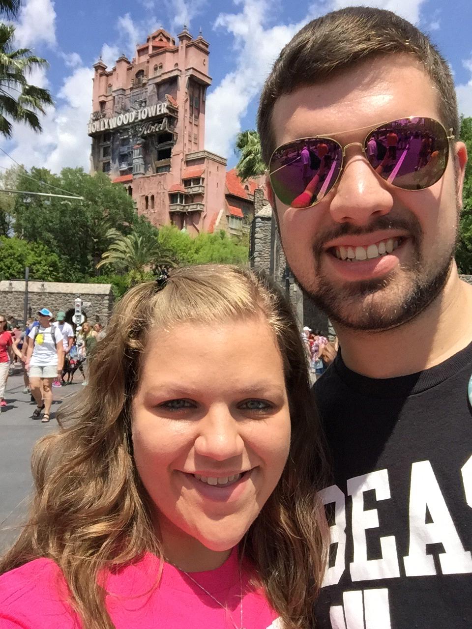 Disney 2015. After Dawn had experienced the Tower of Terror at 5am for the first time it was Bens turn. He said he didn't know how to feel about it so we went for a second time. He's not a fan