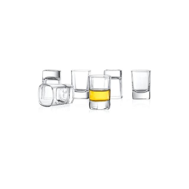 JoyJolt City Heavy Base Shot Glasses - Set of 6 Sham Design Shot Glass - 2 oz