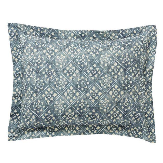 Leada Print Shams, Blue Multi, Standard Sham