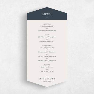 Blue Diamond Wedding Menu - Stevens