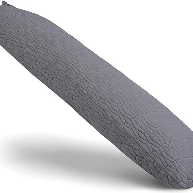 Sleepsia Full Body Pillow for Adults | 20x54 Ultra Smooth Long Pillow with Premium Shredded Memory Foam | Breathable Bed Pillows for Side Sleepers with Ultrasoft Fabric & Washable Cover - Grey
