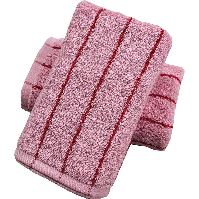 Lacomfy Pink and Red Striped Towels 2 Pack Cotton Soft Bathroom Towels Classical Striped Hand Towels for Spa Shower Gym Kitchen Lighter & Quick Dry, Rose Pink, 14 x 30 Inch