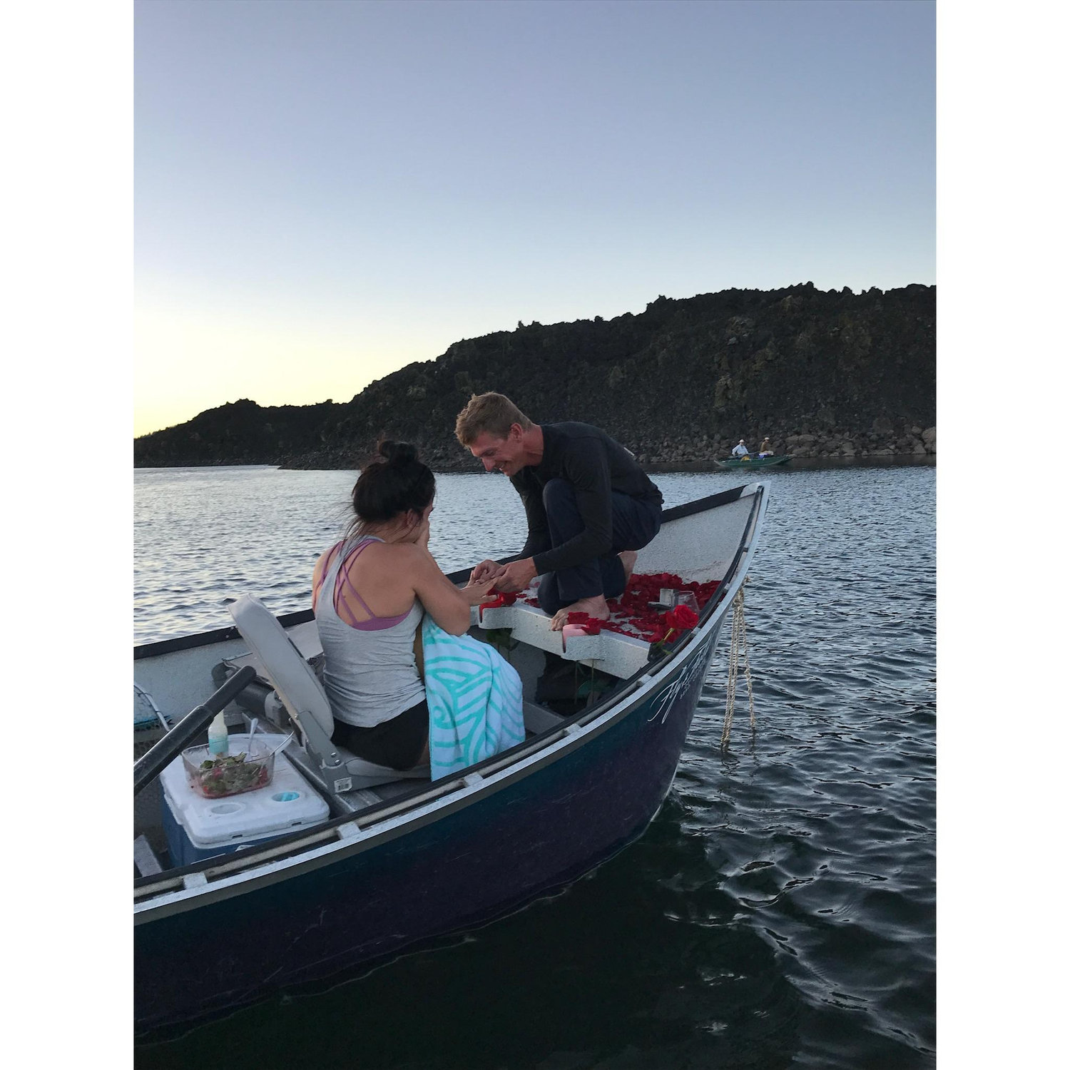 Justin's brother, Brandon, and his wife, Britani, captured these photos for us. Brandon even lit off a roman candle after I said "Yes" from their boat to seal the deal.