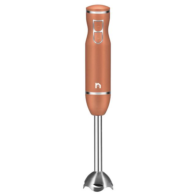 New House Kitchen Immersion Hand Blender 2 Speed Stick Mixer with Stainless Steel Shaft Blade, 300 Watts Easily Food, Mixes Sauces, Purees Soups, Smoothies, and Dips, Copper (NH19-RBR-S-COPPER)