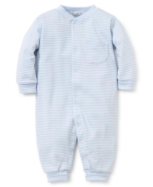 Blue Simple Stripes Playsuit- 3-6M