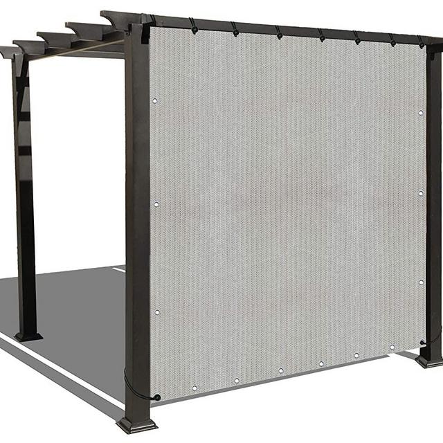 Alion Home Sun Shade Panel Privacy Screen with Grommets on 4 Sides for Outdoor, Patio, Awning, Window Cover, Pergola or Gazebo -200 GSM (8' x 6', Smoke Tan)