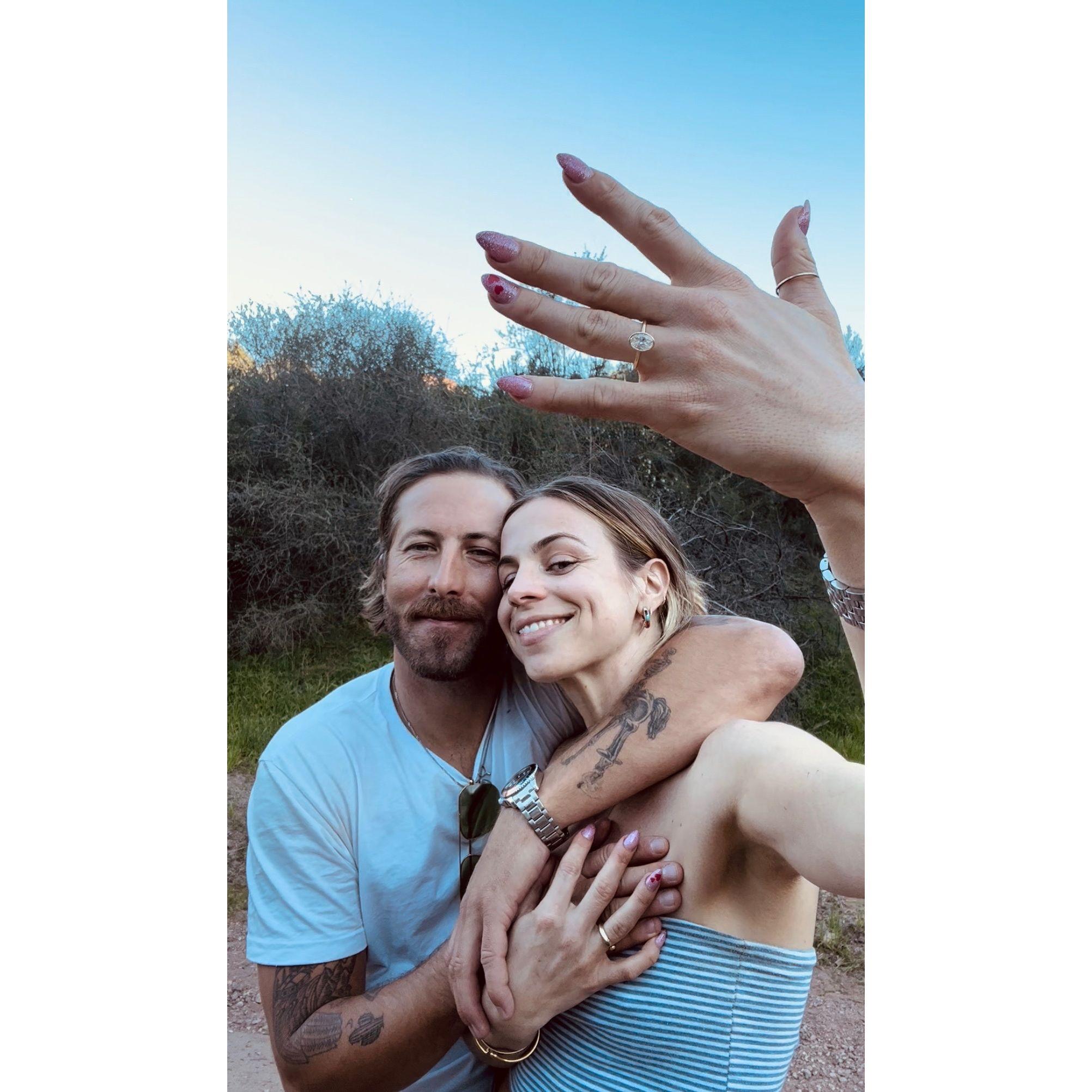 We got engaged in Topanga Canyon on the same trail where we decided to spend our lives together