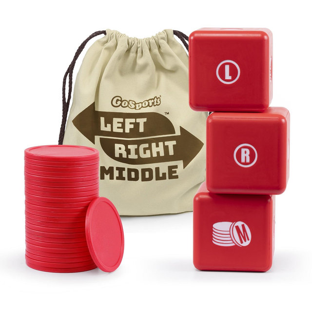 GoSports Left Right Middle Giant Dice Game - 3.5 Inch - Foam