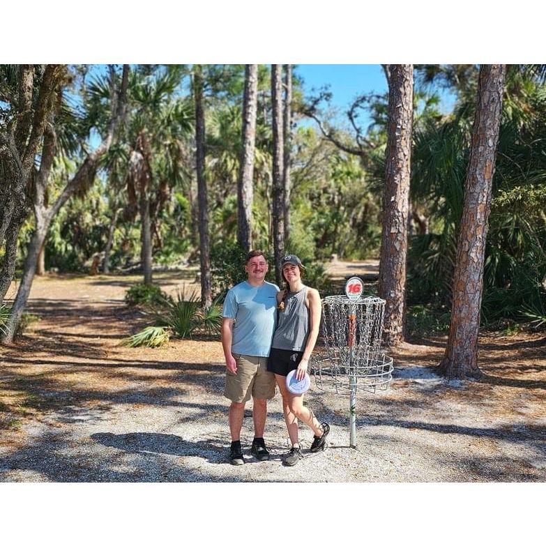 Playing disc golf in Florida.