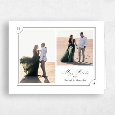 White Monogram Wedding Thank You - Lynx Multiphoto