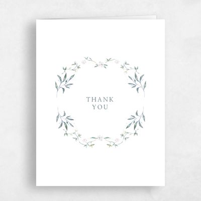 Deep Blue Spruce Wedding Thank You - Verdure Portrait