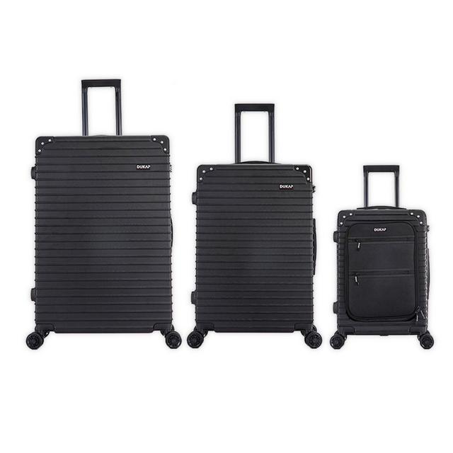 DUKAP® Tour 3-Piece Hardside Spinner Luggage Set in Black