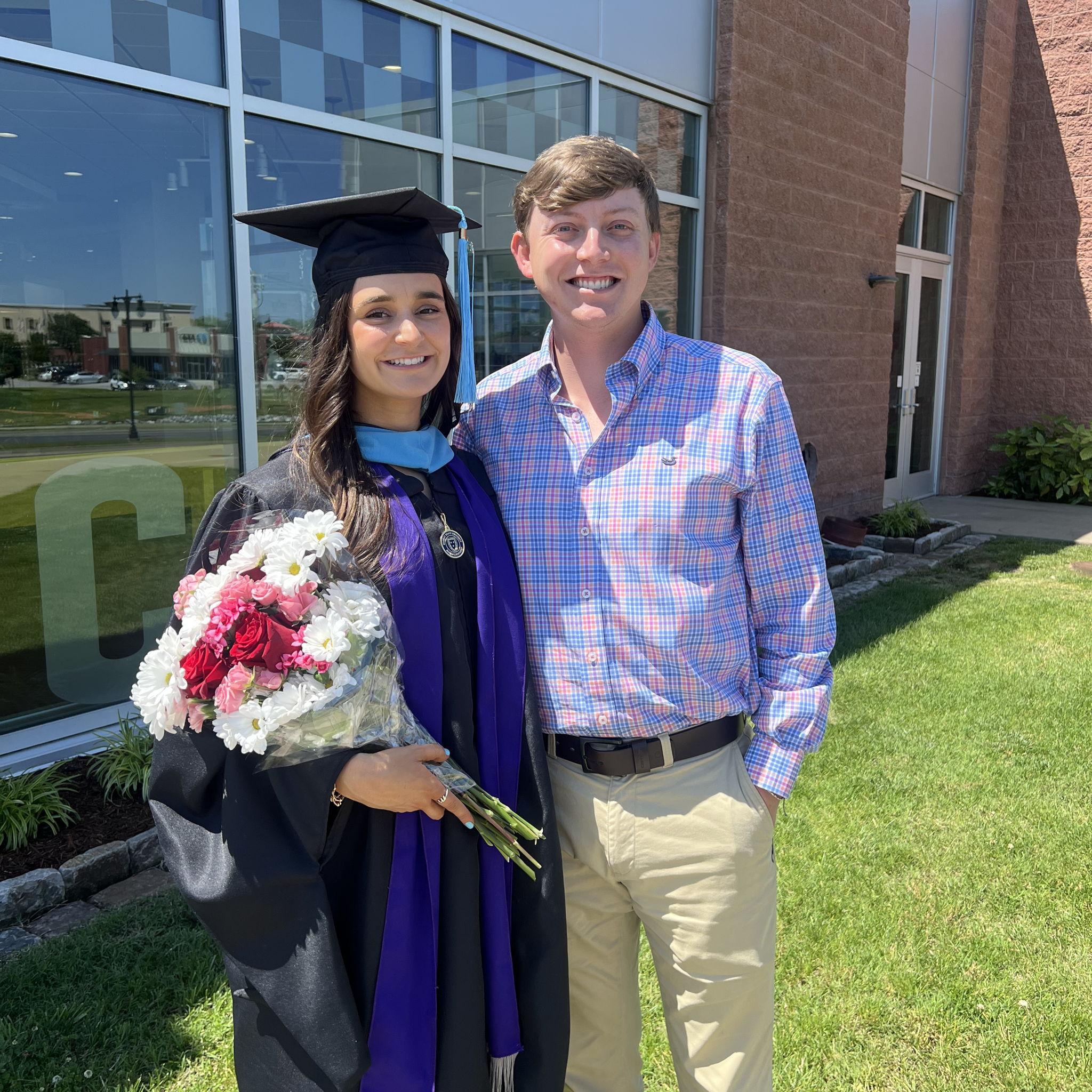 Matt supporting me through finishing my master's degree!