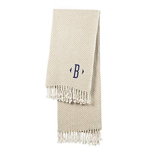 Cathy's Concepts Personalized Herringbone Throw, Taupe