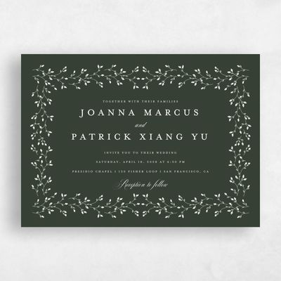 Deep Forest, Green Wedding Invitation - Ginevra Landscape