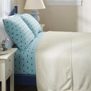 Maine-Made Cotton Twill Blanket  - Natural - Queen