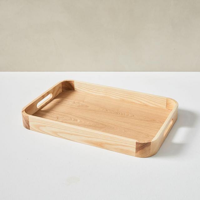 Rounded Edge Wood Trays, Ash Wood, Small