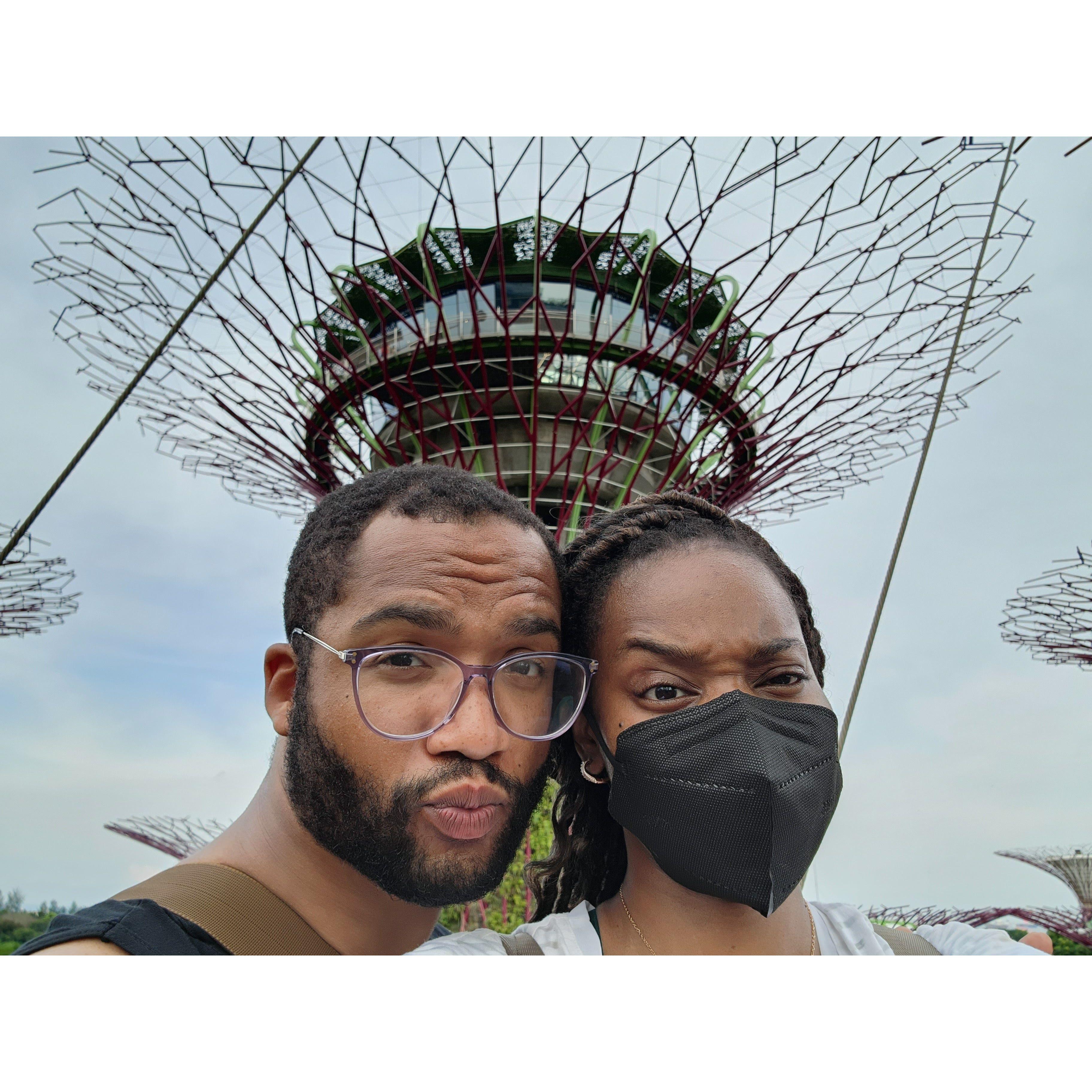 100 feet up at the Supertree Grove in Singapore!