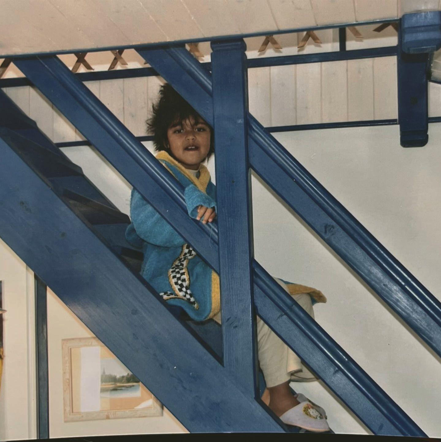 7 year old Debbie in her home on the island of l’île aux moines after a day of sailing.