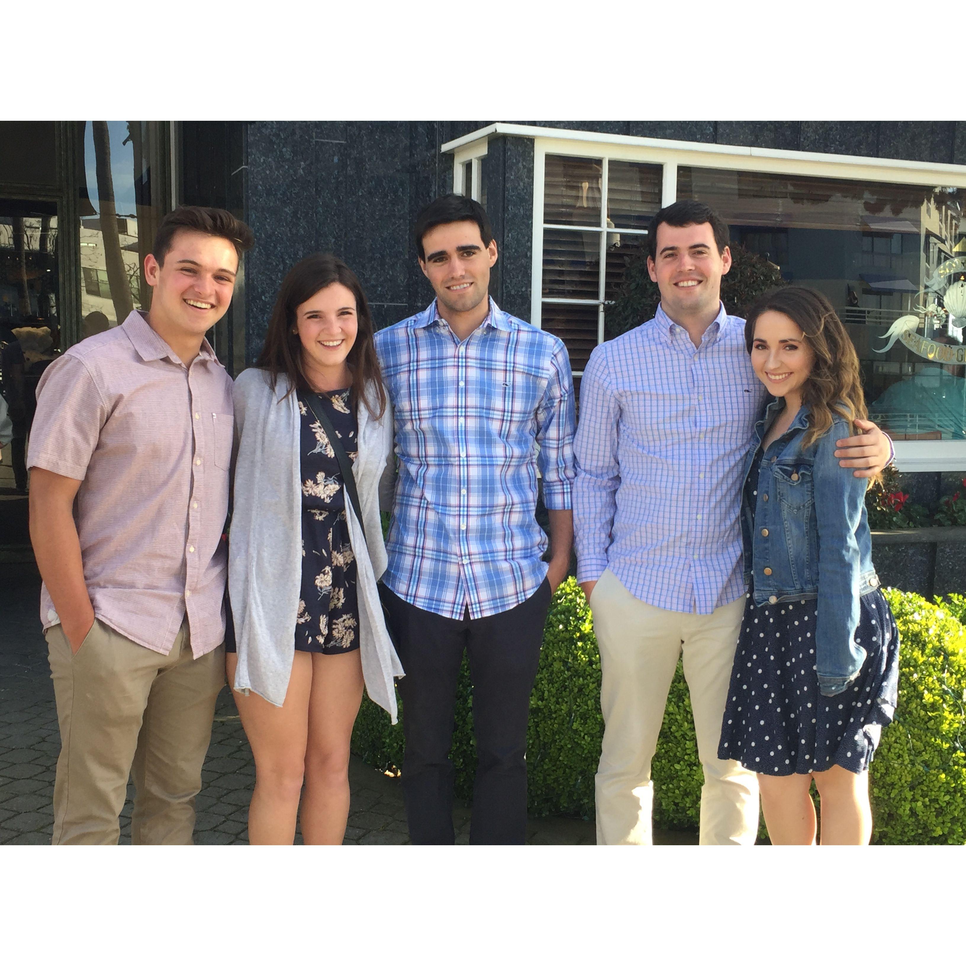 April 1, 2018 - We spend Easter with Tyler's family at a seafood restaurant in Jack London Square where Sarah meets Tyler's cousins from Oregon for the first time.