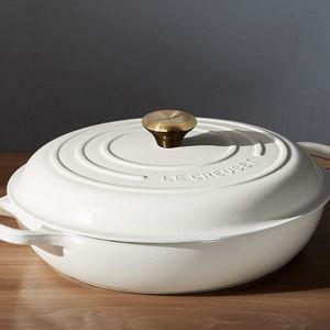 Le Creuset Signature 5-Qt. Thyme Enameled Cast Iron Braiser + Reviews | Crate & Barrel
