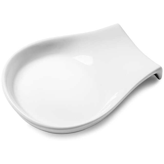 Spoon Rest for Kitchen Counter, 4.5 Inch Spoon Rest for Stove Top, Spoon Holder Porcelain, Coffee, Kitchen Utensils Accessories, Set of 1, White