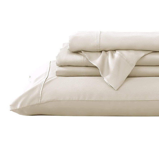 Valeron 100% Tencel Modal Sateen Woven-Luxuriously Soft, Breathable, Cooling Beech Tree Fiber-Sheet Set, King, Ivory