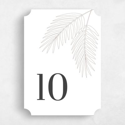 Beige Ticket Wedding Table Number - Talana