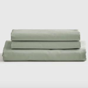 Luxury Organic Sateen Fitted Sheet Set - Sage, Queen