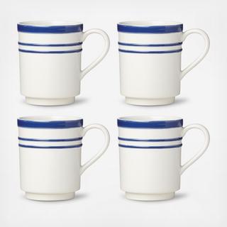 Sculpted Stripe Mug, Set of 4