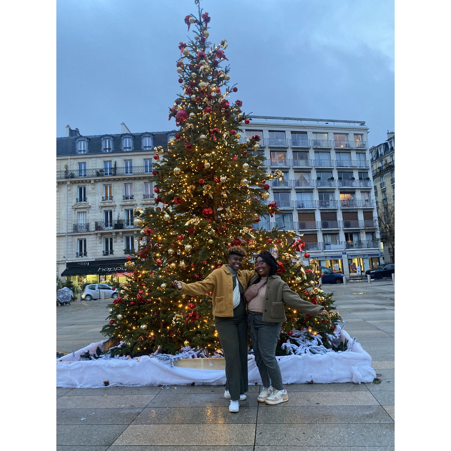 Us celebrating Christmas in Paris.