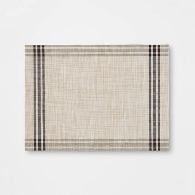 Plaid Border Placemat Brown - Threshold&#8482;