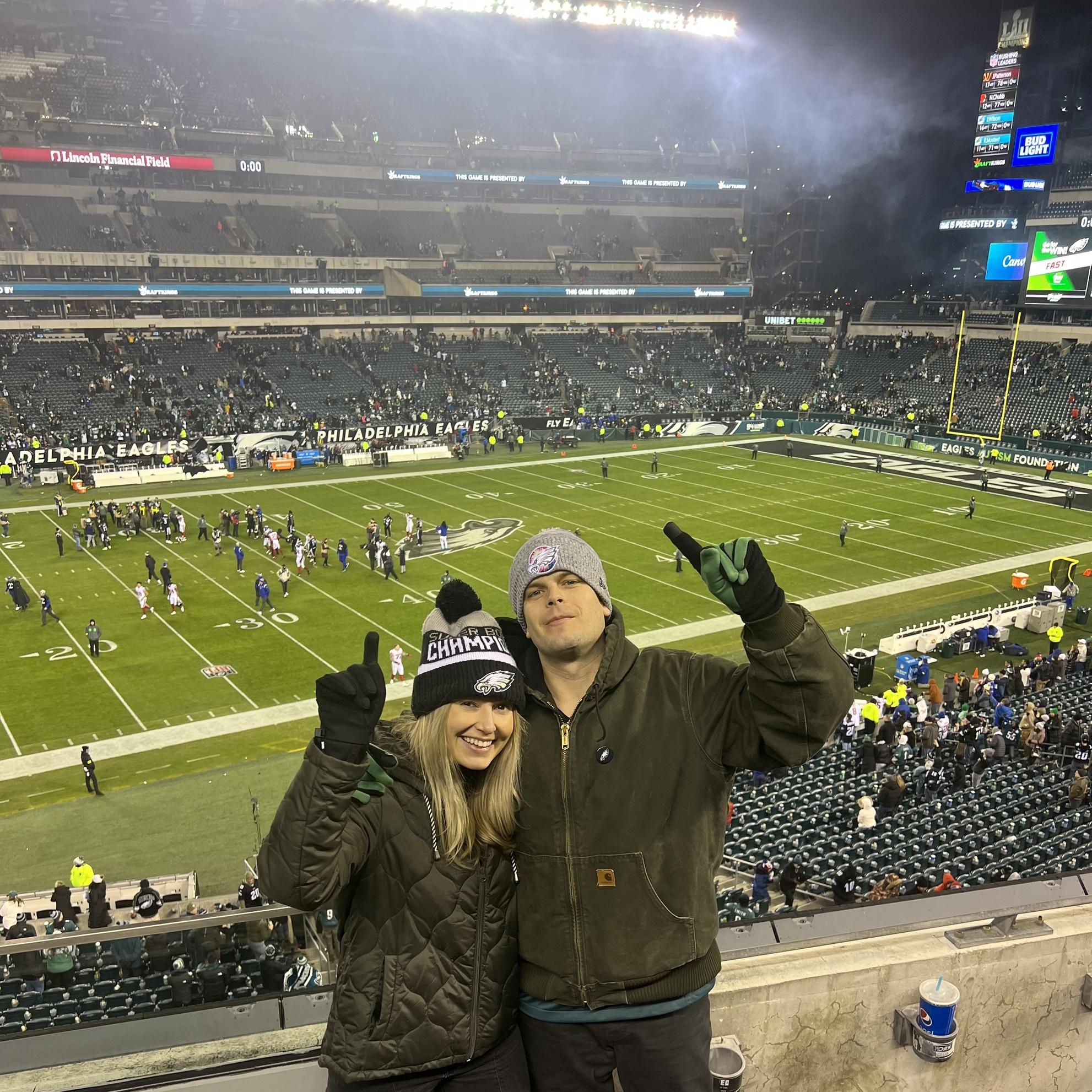 To reporting live from Philly. Go Birds!