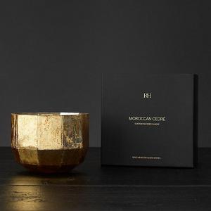 Mercury Glass Luxury Candle Large - Gold/Moroccan Cedré