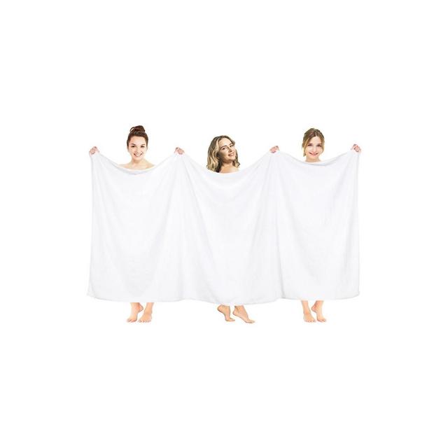 American Soft Linen 100% Cotton Oversized Bath Sheet, 40 in by 80 in Bath Towel Sheet, White