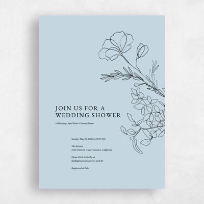 Baby Blue Wedding Wedding Shower Invitation - Essenza Bloom
