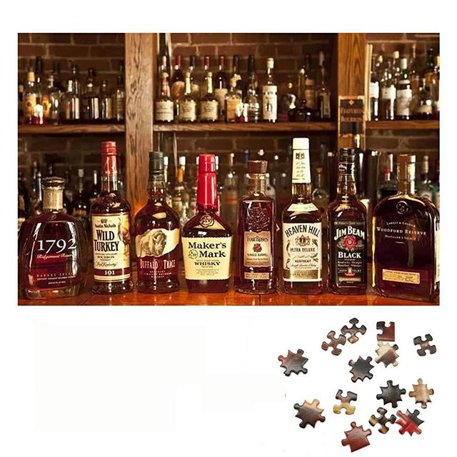 MOMPLUS Large Jigsaw Puzzles for Adults Kids 1000 Pieces Hand Made Intellectual Puzzles Personalized Gift DIY Toys Puzzles for Relaxation,Meditation,Home Decoration 27.6x19.7 Inches (Whisky)