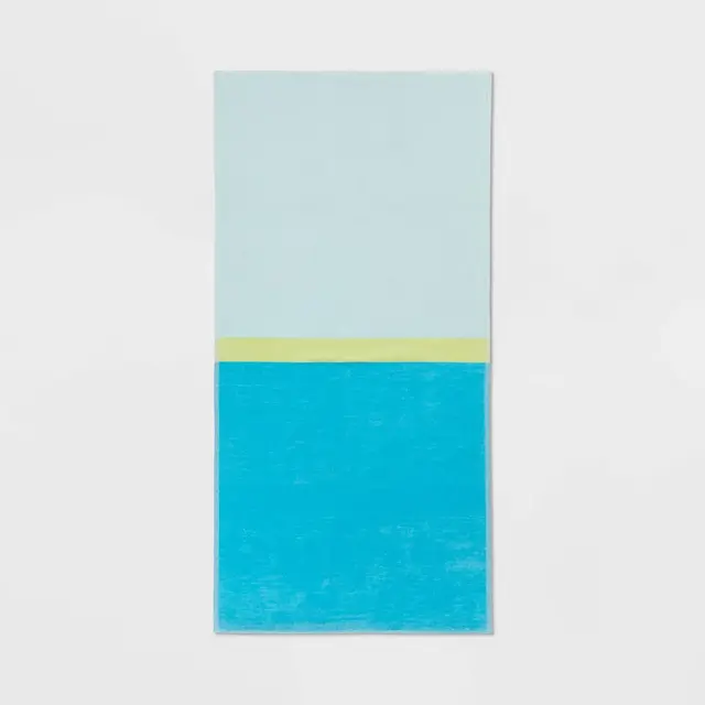 XL 'WOW' Reversible Beach Towel Blue/Teal/Lime - Sun Squad™