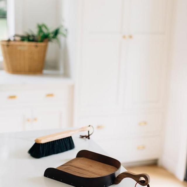 The Wood and Leather Dustpan