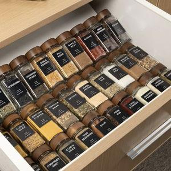 34Pcs Glass Spice Jars with Labels