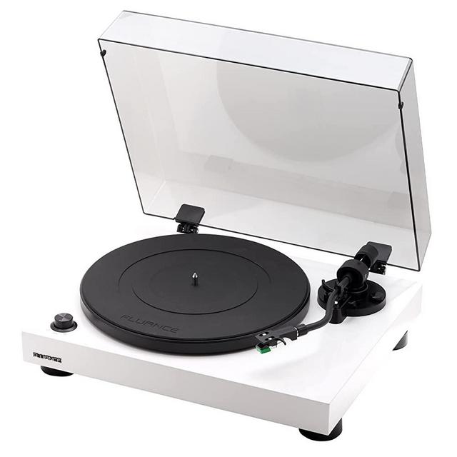 Fluance RT81 Elite High Fidelity Vinyl Turntable Record Player with Audio Technica AT95E Cartridge, Belt Drive, Built-in Preamp, Adjustable Counterweight, Solid Wood Plinth - Piano White