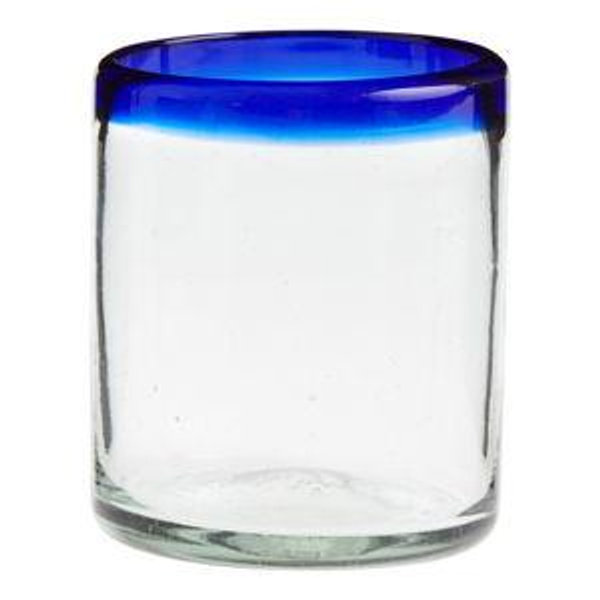 Rocco Blue Handcrafted Recycled Double Old Fashioned Glass - World Market